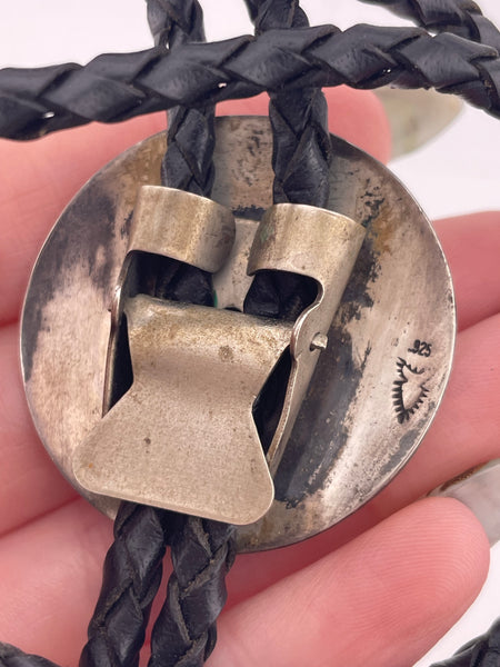 sterling silver bird & figure bolo tie