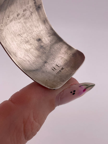 sterling silver 7" HL signed stamped cuff bracelet