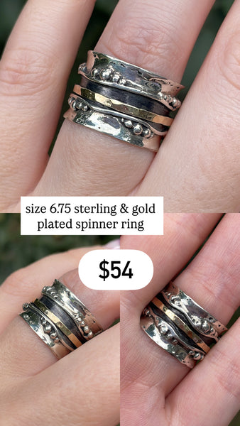 RESERVED PRIVATE LISTING -- sterling silver spinner ring A13