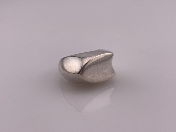 size 6 sterling silver chunky stoneless abstract ring