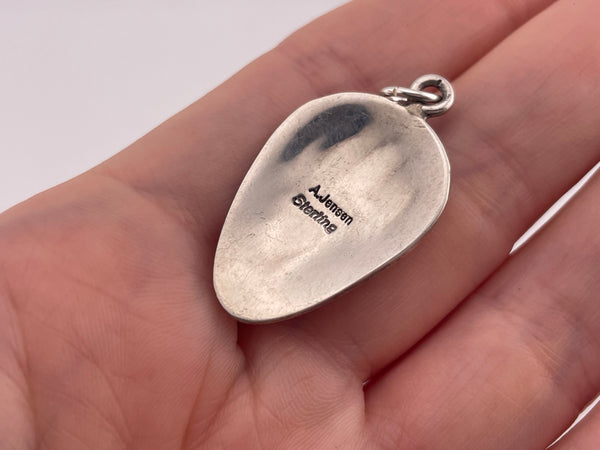 sterling silver A. Jensen bear paw pendant