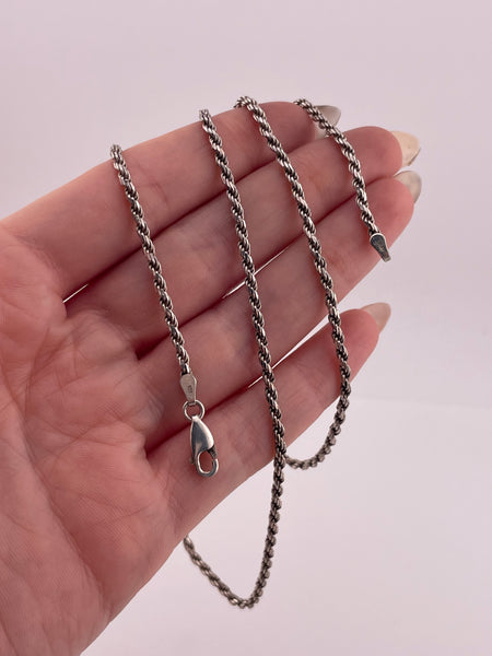 sterling silver 24" rope chain necklace