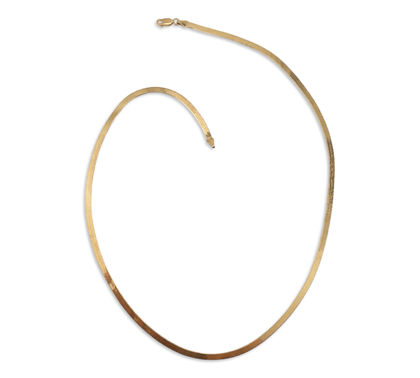 sterling silver 20" gold plated herringbone necklace