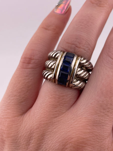 size 6.75 sterling silver lab sapphire ring