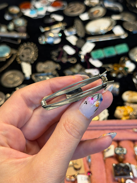 RESERVED PRIVATE LISTING -- sterling silver enamel barrette C13