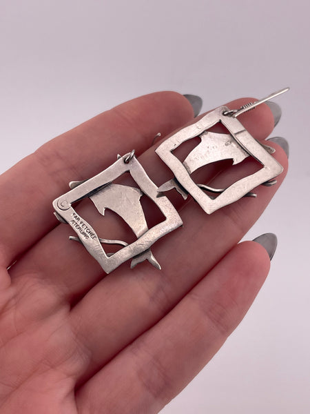 sterling silver dolphin hook dangle earrings