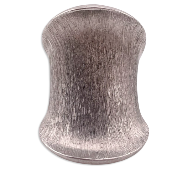 size 5 sterling silver brushed finish concave ring