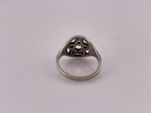 size 7 sterling silver pentacle pentagram star ring