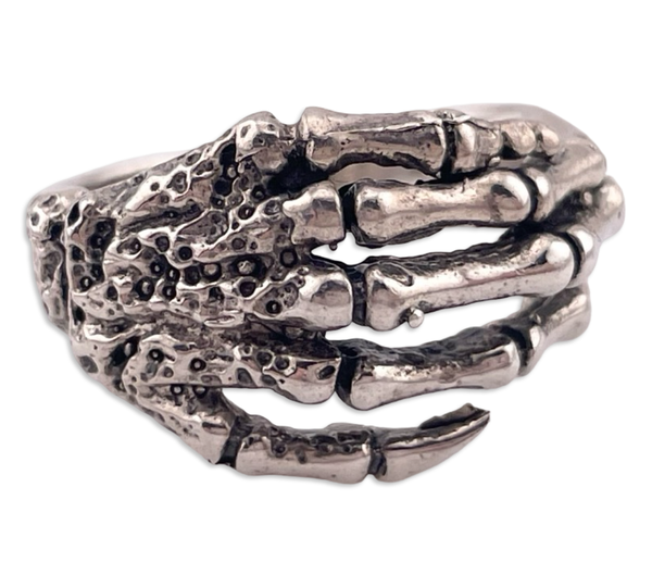 size 9.5 sterling silver skeleton hand ring