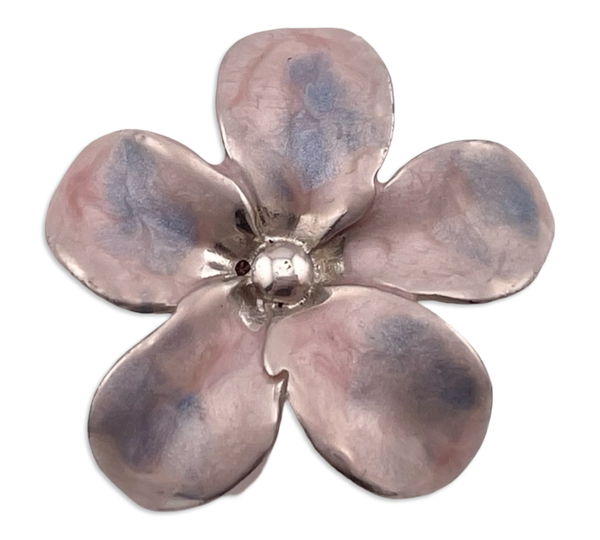 sterling silver glittery resin flower pendant