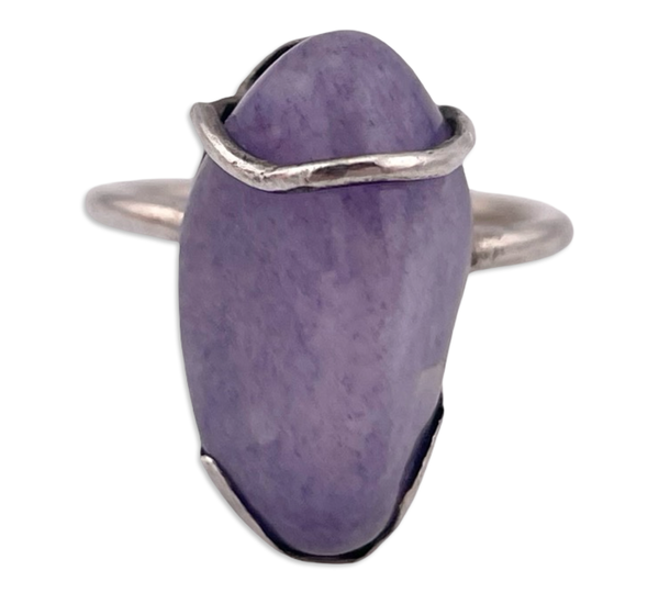 size 6.5 sterling silver artisan amethyst ring