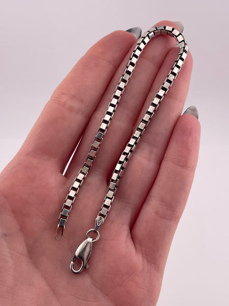 sterling silver 8 1/8" box chain link bracelet