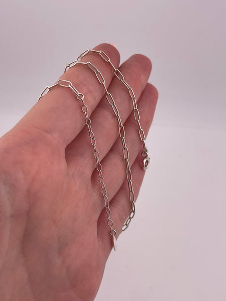 sterling silver 16 1/2" - 18 1/2" paperclip chain link necklace