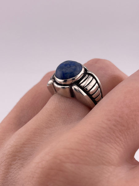 size 6.5 sterling silver denim lapis ring