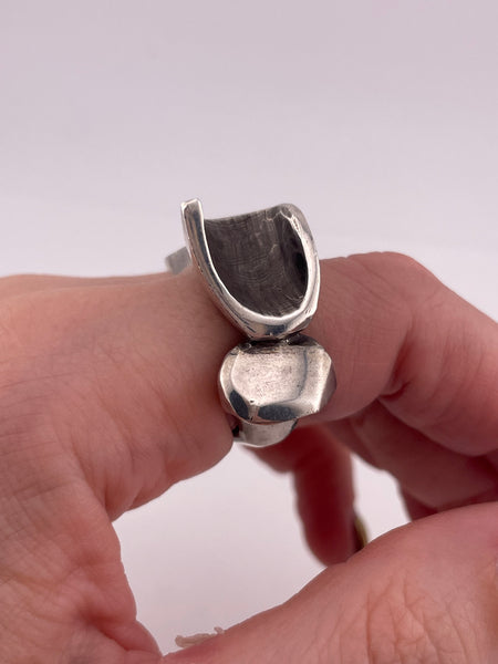 size 7 sterling silver heavy chunky stoneless modernist ring