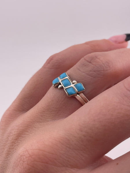size 7.5 sterling silver turquoise ring