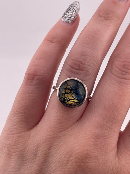 size 6.5 sterling silver glass ring