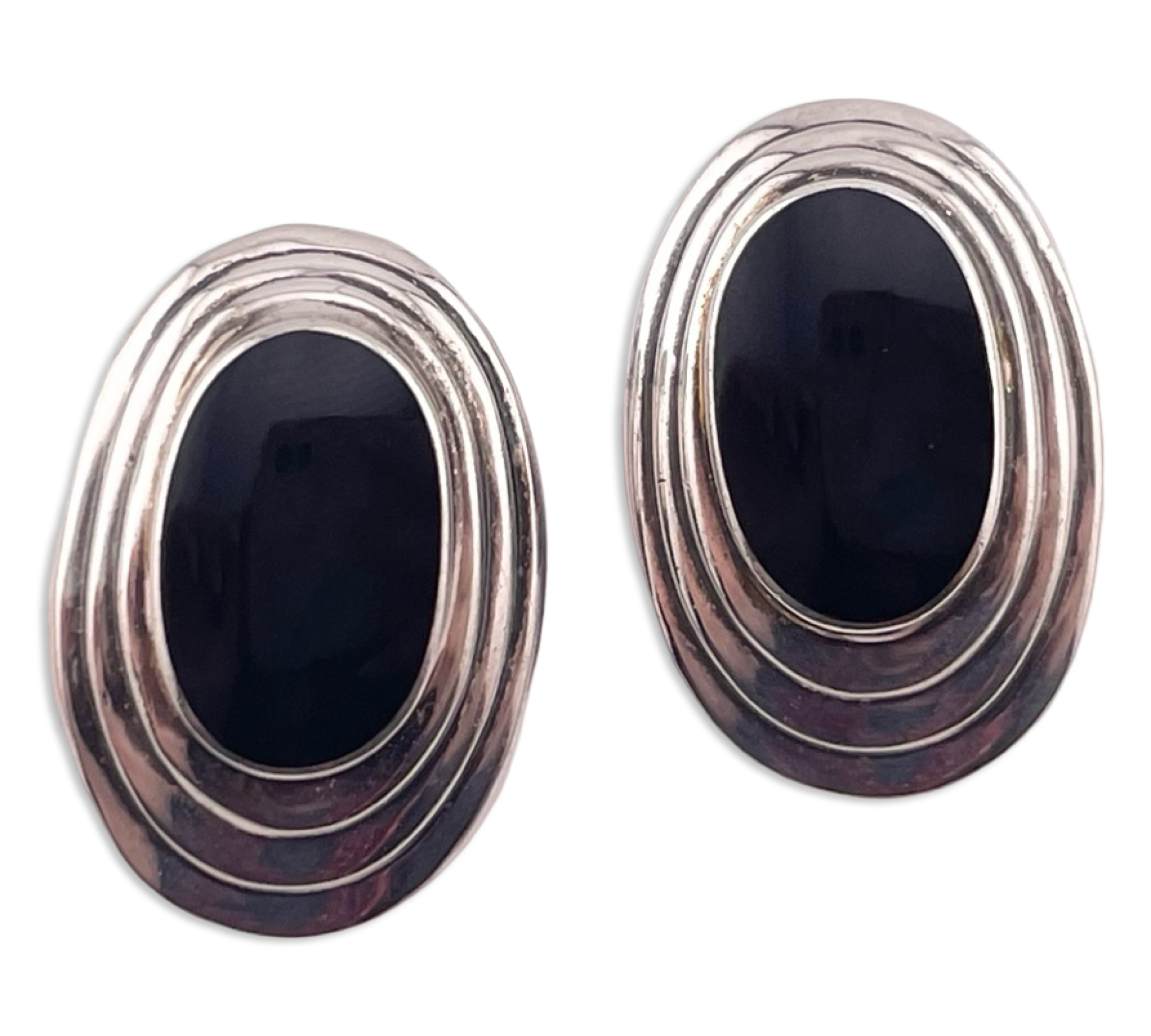 sterling silver onyx post earrings