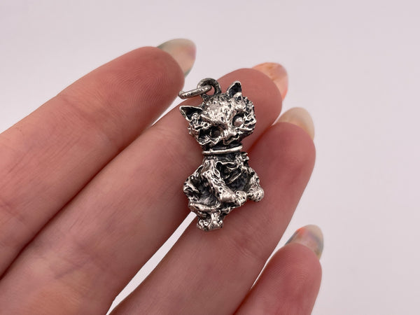 sterling silver cat pendant
