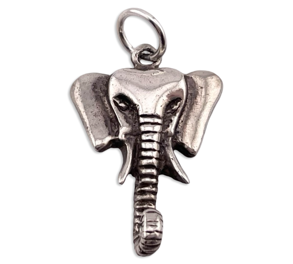sterling silver elephant head pendant