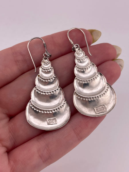sterling silver stoneless pressed dangle earrings