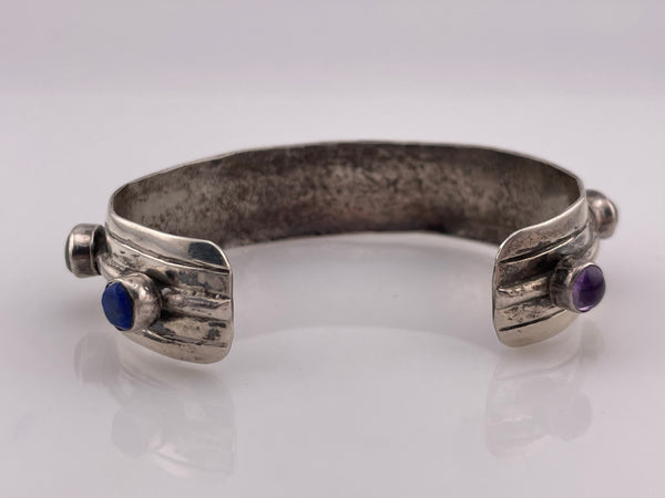 sterling silver multi-stone cuff bracelet