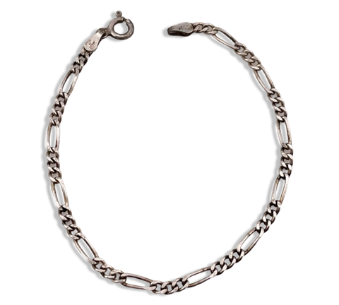 sterling silver 6-3/4" figaro chain link bracelet