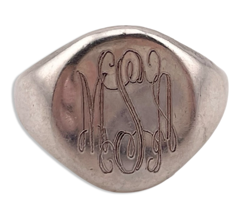 size 7 sterling silver 'MSA' signet ring
