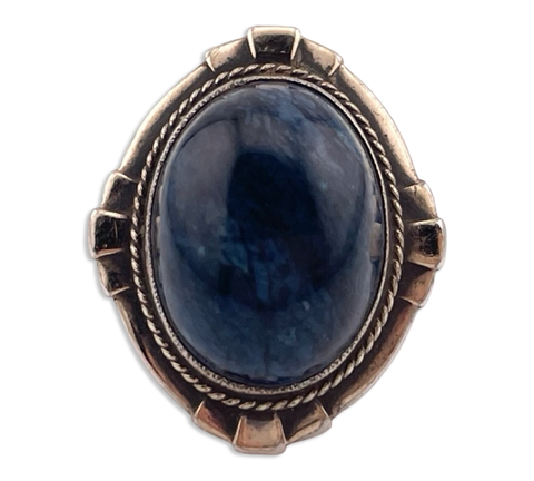 size 4.5 sterling silver blue stone ring