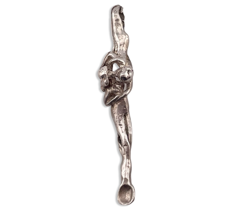 sterling silver kissing couple head shop spoon pendant