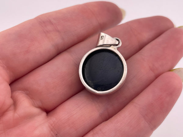 sterling silver blue tigers eye pendant
