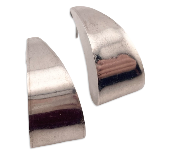 sterling silver stoneless chunky curved post earrings *non-sterling posts*
