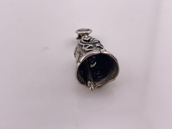 sterling silver Celtic motif bell pendant