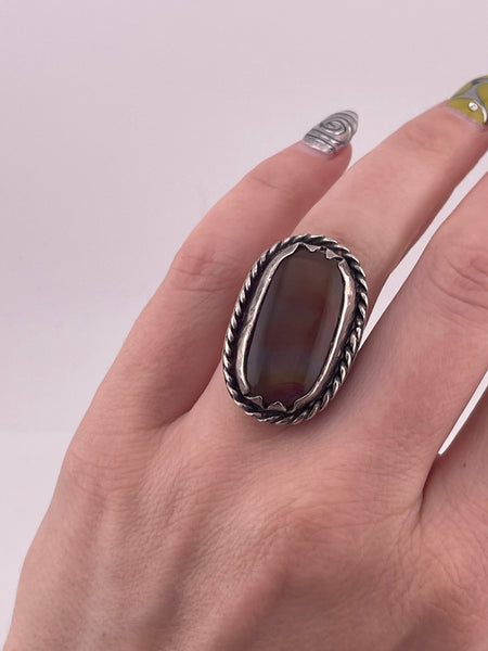size 5.5 sterling silver agate ring
