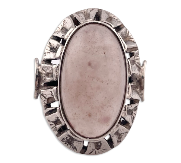 size 7.5 sterling silver rose quartz ring
