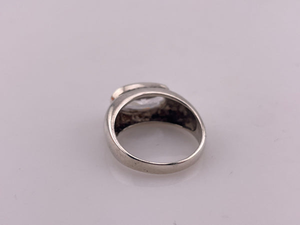 size 7.25 sterling silver faceted rhinestone ring