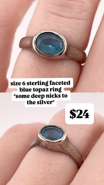 RESERVED PRIVATE LISTING -- sterling silver faceted topaz ring B27