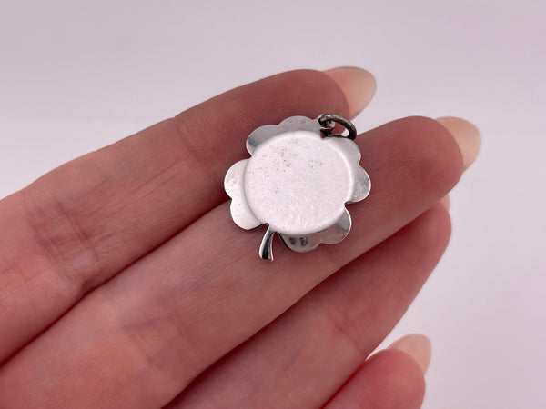 sterling silver rhodium plated 'MOTHER WITH LOVE' four leaf clover pendant