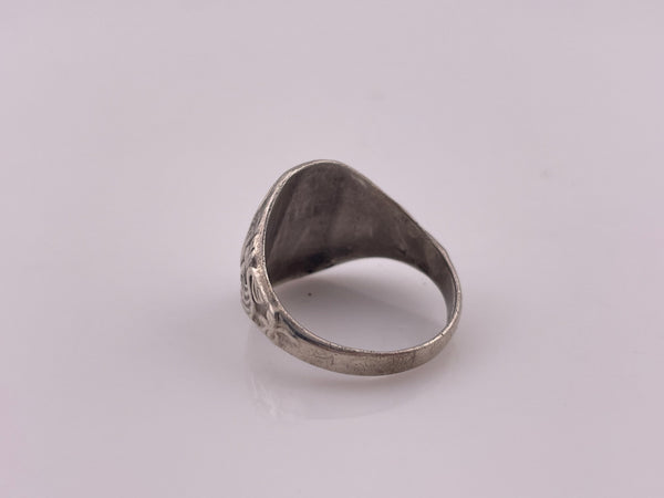 size 9.75 sterling silver Uncas J.H.T. eagle flag military service signet ring