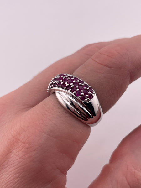 size 8 sterling silver lab ruby ring