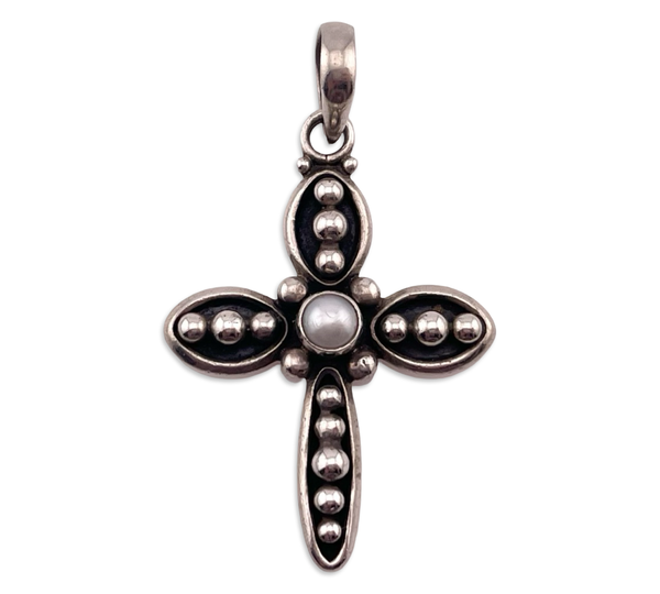 sterling silver Silpada pearl cross pendant