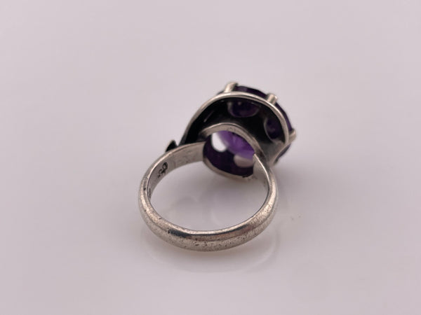 size 6 sterling silver faceted color change glass ring