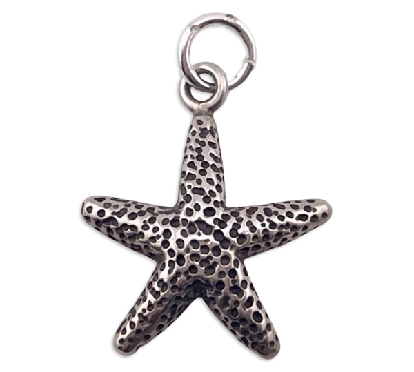 sterling silver textured starfish pendant