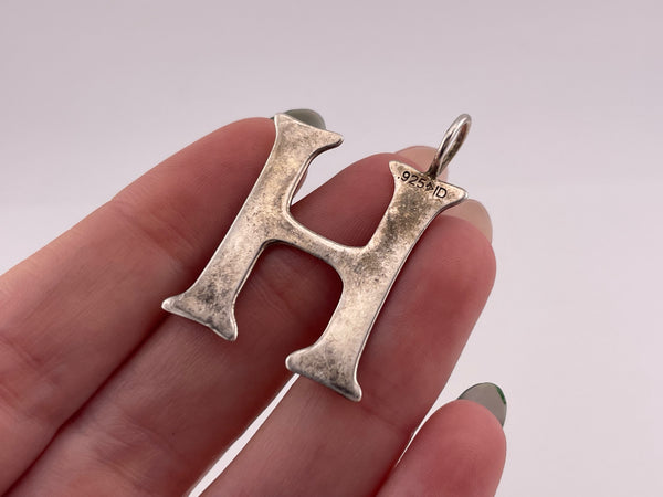 sterling silver Silpada large 'H' initial letter pendant