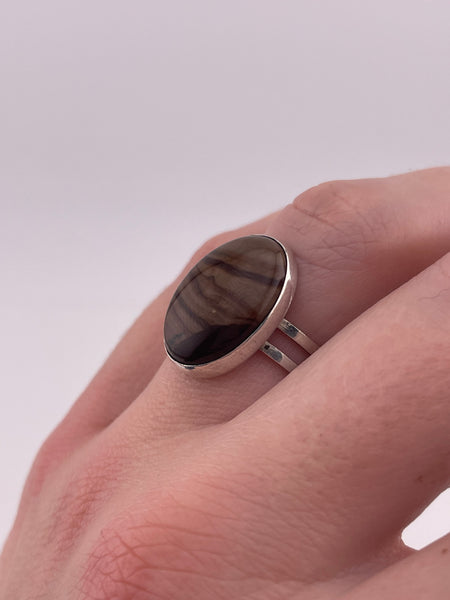 size 6.5 sterling silver jasper ring