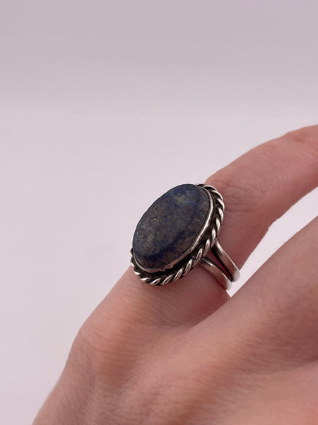 size 5.25 sterling silver lapis ring