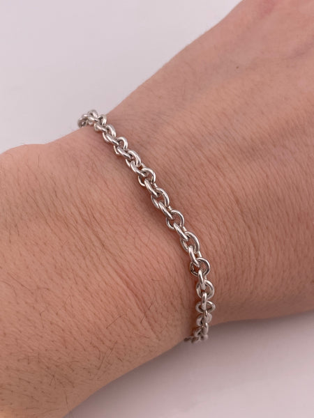 sterling silver 7-1/4" 4mm cable chain link bracelet