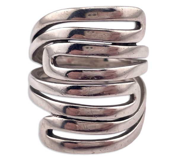 size 9 sterling silver Silpada stoneless maze ring