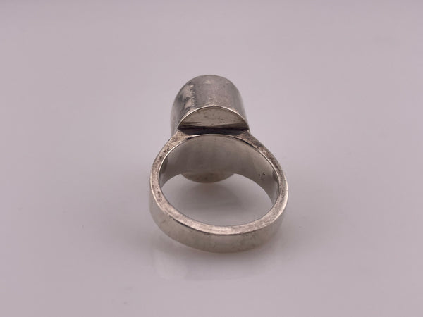 size 9 sterling silver chunky heavy faceted smokey quartz ring