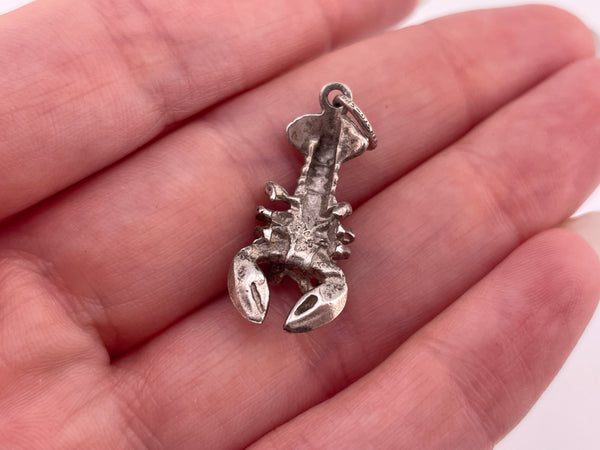 sterling silver lobster pendant